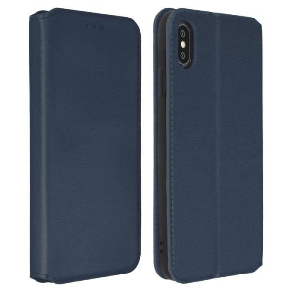 iPhone XS Max cover - MÆRKE - Folio etui - Øko-læder - Støttefunktion - Mørkeblå kortholder Midnattsblå