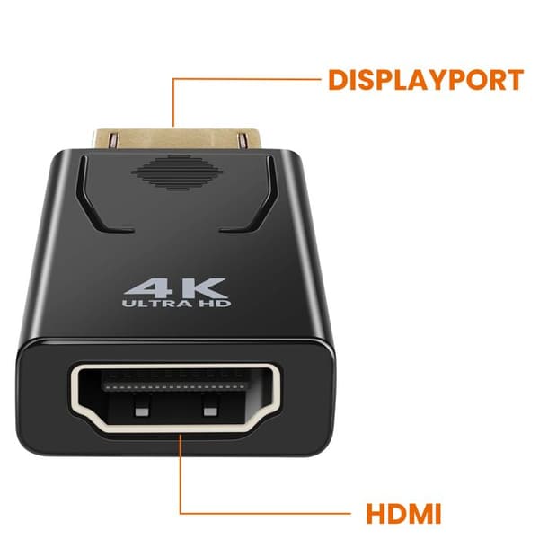 HDMI 4K UHD til DisplayPort Han 4K HD Ultra kompakt LinQ Sort