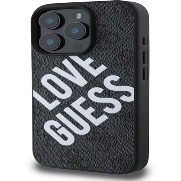 Guess 4G Big Love Logo -nahkakotelo MagSafella iPhone 16 Pro Max 6,9" mustalle - GUHMP16XP4PLGWK