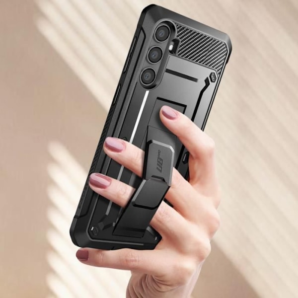 Full Body Case til Samsung Galaxy S23 FE Stødsikker med Kickstand Supcase Sort Svart