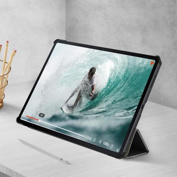 Etui - Samsung - Galaxy Tab S7 FE - Video Støtte - Tastatur - Øko-læder Sort Svart