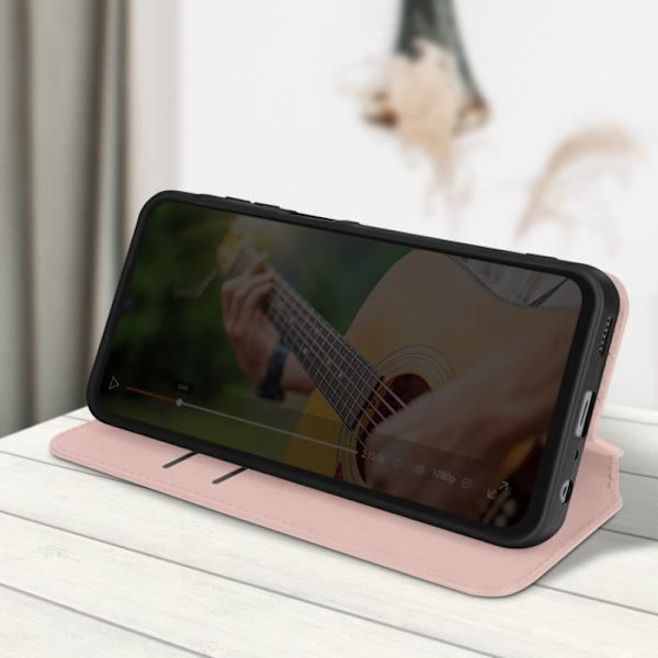 Fodral till Galaxy A05s - AVIZAR - Classic Edition - Korthållare - Videostöd - Magnetisk - Rosa Rosa
