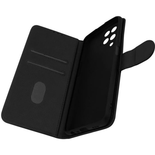 Etui til Samsung Galaxy M12 - AVIZAR - Folio med kortlomme - Øko-læder med struktur - Sort - Video Støtte Svart