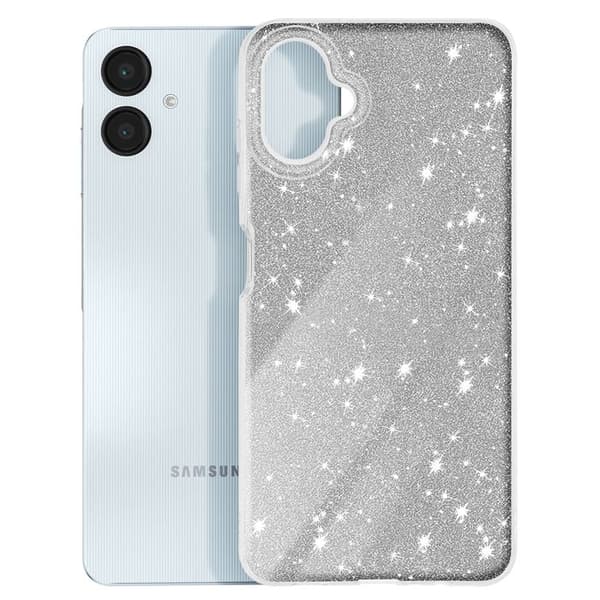 Coque - Samsung Galaxy A06 - Iskunkestävä - Hohde - Kimalteleva - Glamour Grå