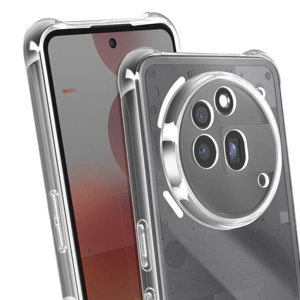 Skydd för Nothing Phone 3a Pro - Stötsäker - Transparent - Flexibel silikon - Förstärkta hörn - Lätt Vit