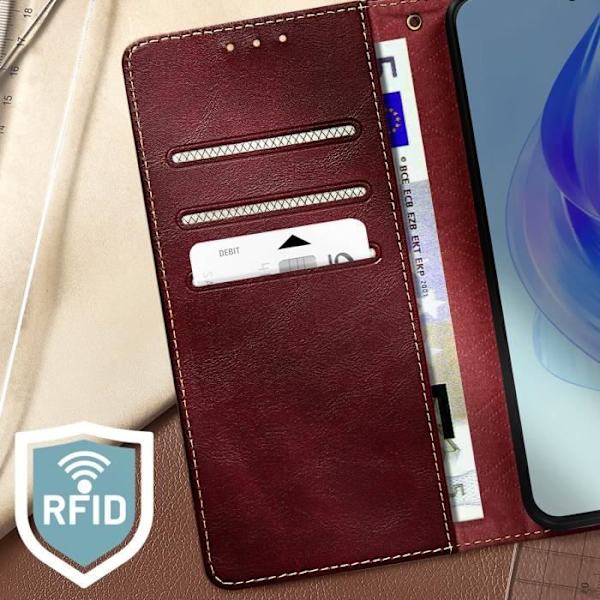 Honor 90 Lite fodral, anti RFID Burgundy fodral