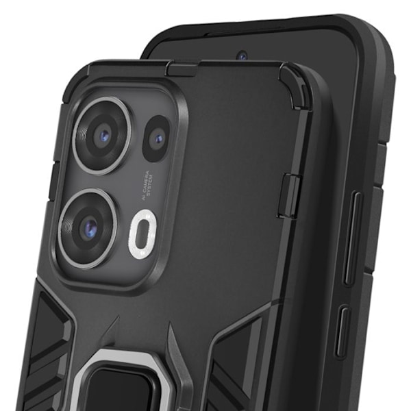 Coque til Oppo Reno 13 Pro med ring støtte, stødabsorberende, sort Svart