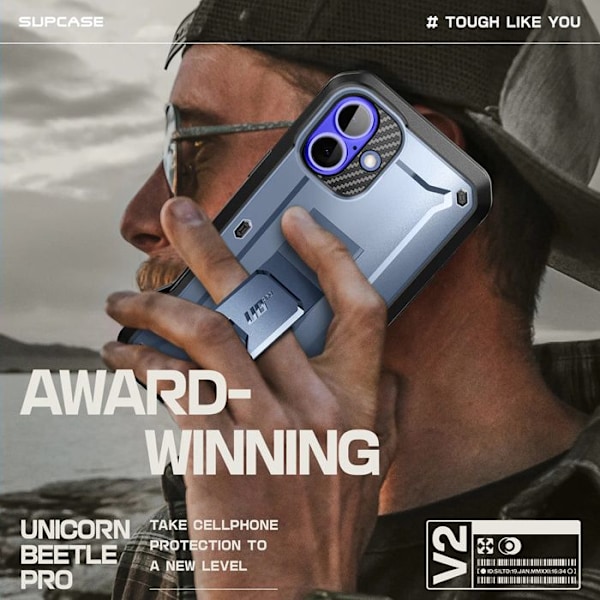 iPhone 16 etui - Supcase Unicorn Beetle Pro - Tilt liggande