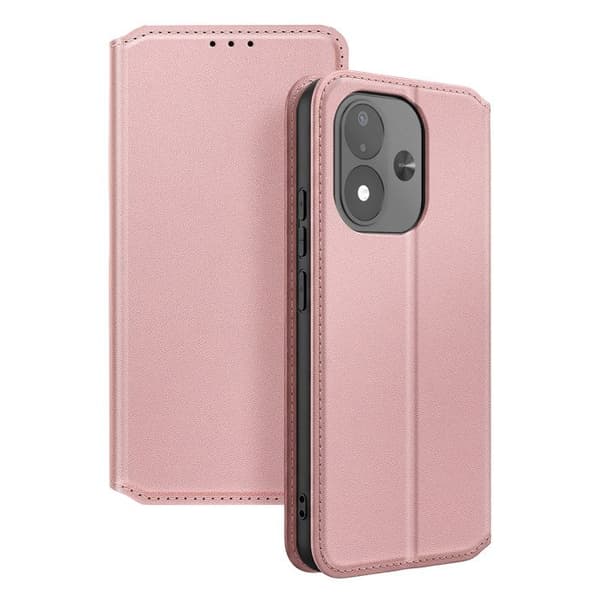 Kansilaukku Redmi Note 17:lle, tuki-toiminto, Classic Edition, vaaleanpunainen Ros