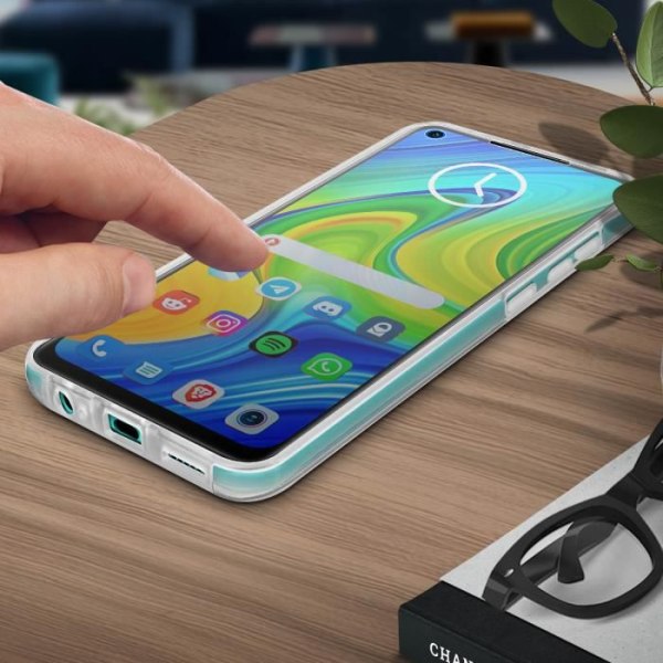 Suojakuori - Xiaomi - Redmi Note 9 - Kova tausta - Pehmeä etu - Valkoinen Vit