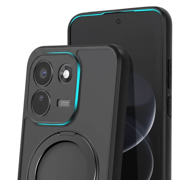 MagSafe-skal för Redmi Note 17 Pro Max med roterande stödring svart Svart