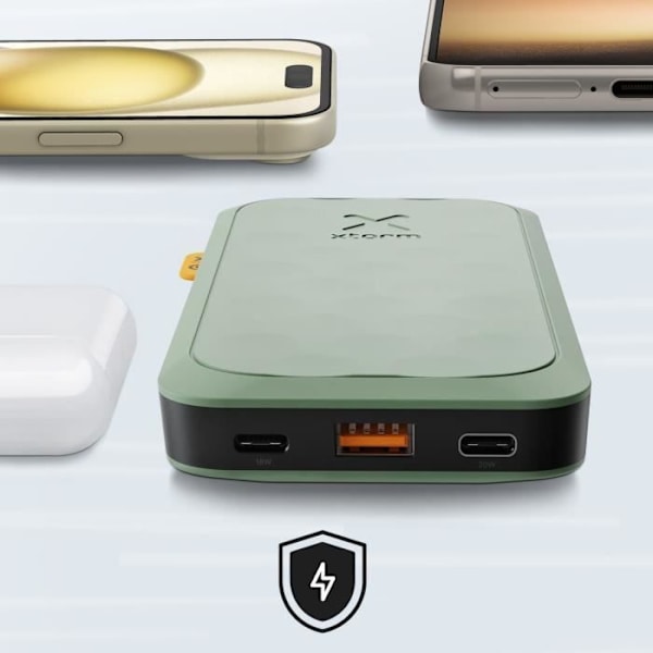 Batteri Extern - XTORM - Fuel Series 5 - 10000mAh - 20W - 2x USB-C + USB - LED-skärm Grön