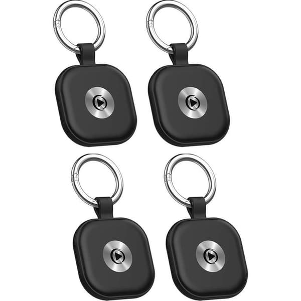 Smart objekt tracker iOS Bluetooth® - FORCE PLAY - TRACK&FIND - Pakke 4 - Sort ring - Nøgleholder