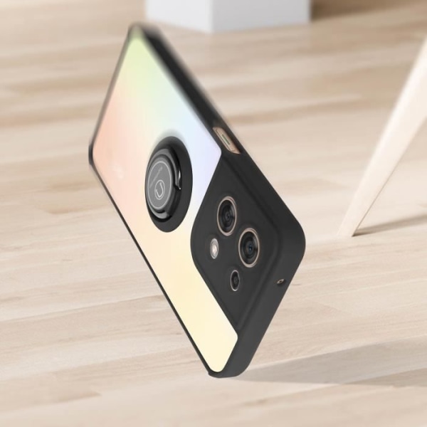 AVIZAR Fodral till Oppo Reno 8 5G - Bi-material - Metallring - Videostöd - Svart
