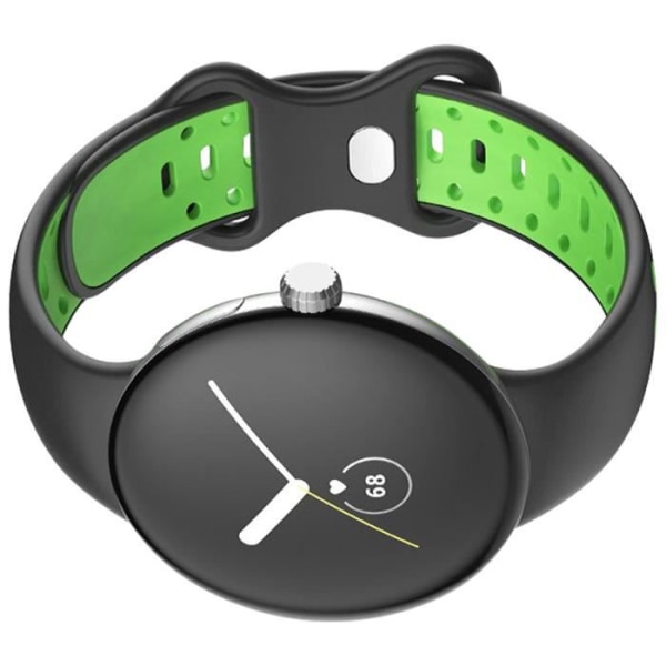 Armbånd til Google Pixel Watch Soft Two-tone Silicone Black and Neon Green Grön