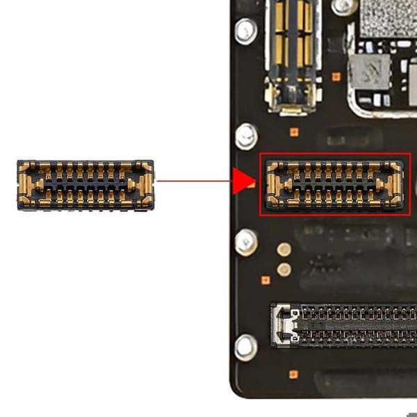 FPC-kontakt för iPhone 16 Pro / 16 Pro Max Strömkabel 52 stift Svart Svart