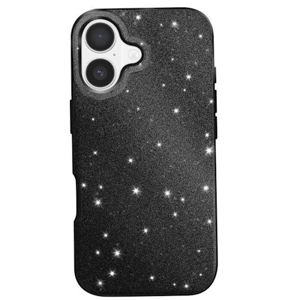 Cover til iPhone 17 - AVIZAR - Bi-Materiale - Glitrende - Skærmbeskyttelse - Strop Tilbehør Svart