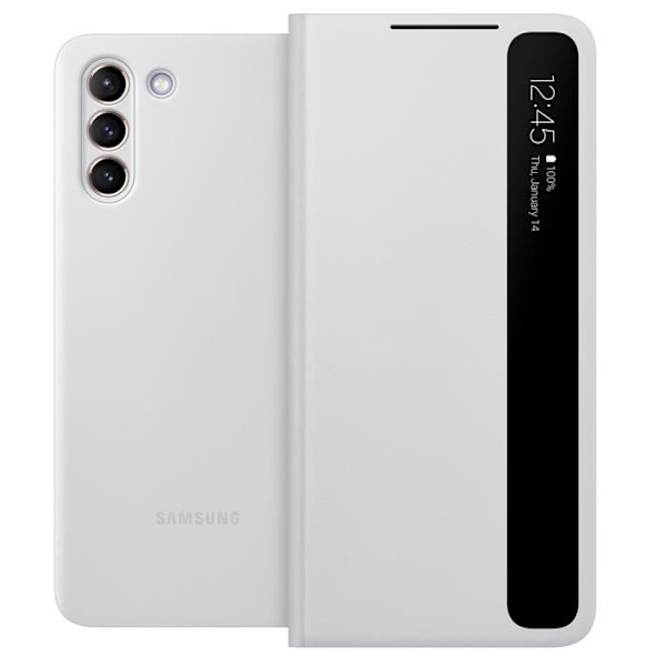 Original Samsung S21 Plus Smart Clear View Touch Fönsterfodral Ljusgrå