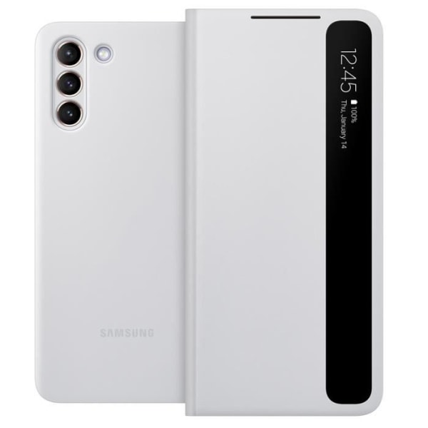 Samsung S21 Plus Case Smart Clear View Kosketusikkuna Alkuperäinen vaaleanharmaa