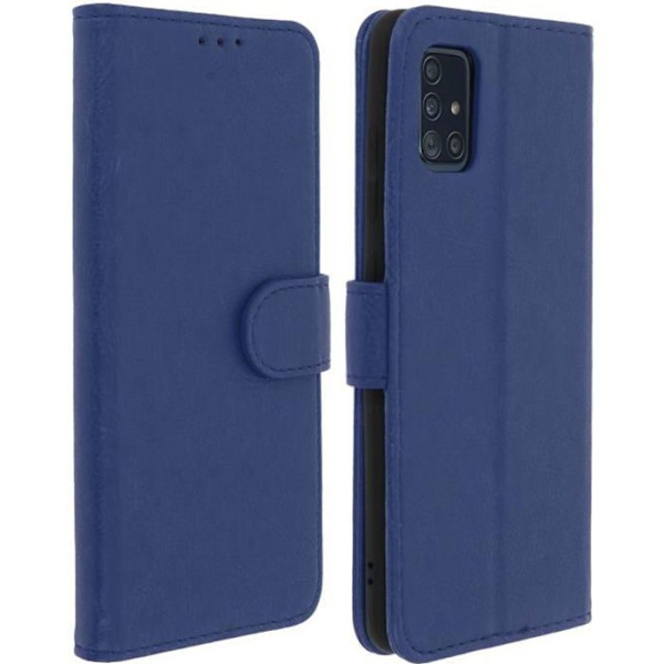 Foliofodral - Samsung - Galaxy A51 - Nattblå - Silikon gel - Video stödfunktion Midnattsblå