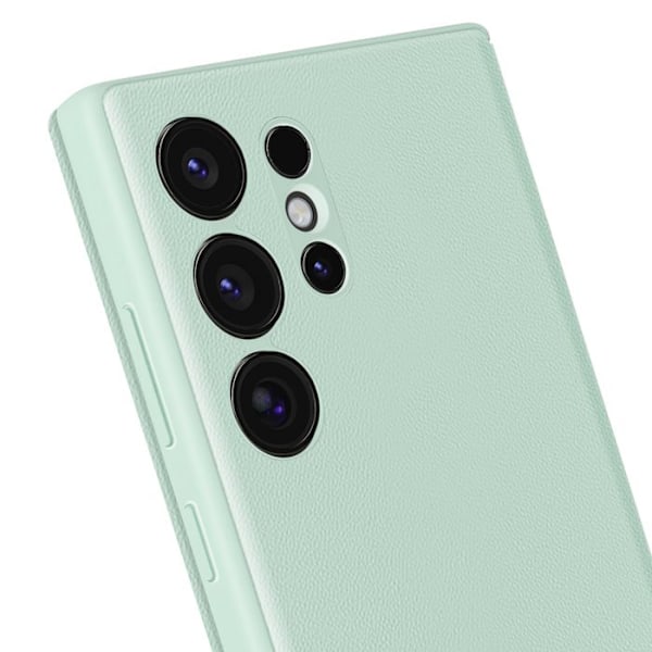 Etui med vindue til Samsung Galaxy S24 Ultra med kortlomme i lys grøn Grön