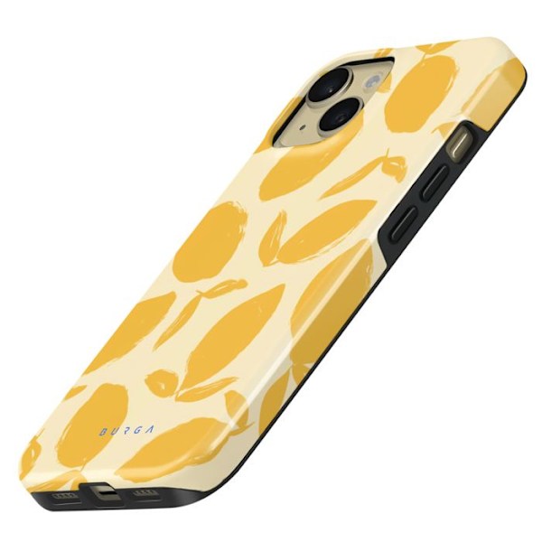Coque MagSafe til iPhone 15 Plus Elegant Mønster Lemon Tart Burga Gul Gul