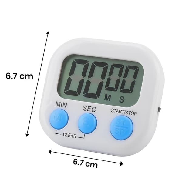 Elektronisk Timer 100 Minuter Magnetisk med Vit Digital Skärm Vit