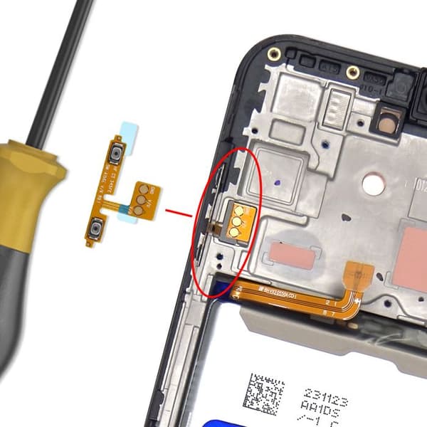 Erstatningsvolumenknap til Galaxy A15 / M15 5G Service Pack Samsung Guld Gul