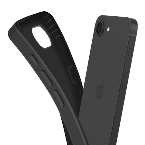 Coque för iPhone 16e Silikon Mjuk Design Tunn Lätt Svart Svart