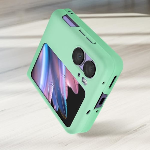 Taske til Oppo Find N2 Flip - AVIZAR - Brugerdefineret design - Stiv polycarbonat - Bleggrøn - Hvid Ljusgrön