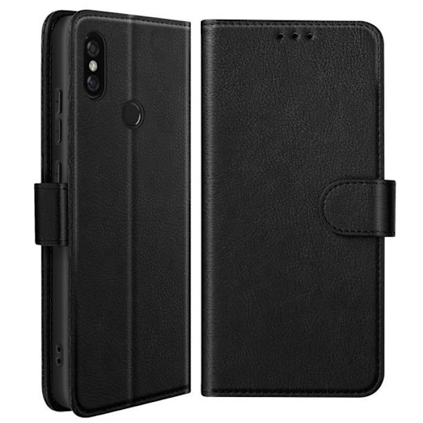 Etui til Xiaomi Redmi Note 5 Klap Pung og Video Stander Sort Svart