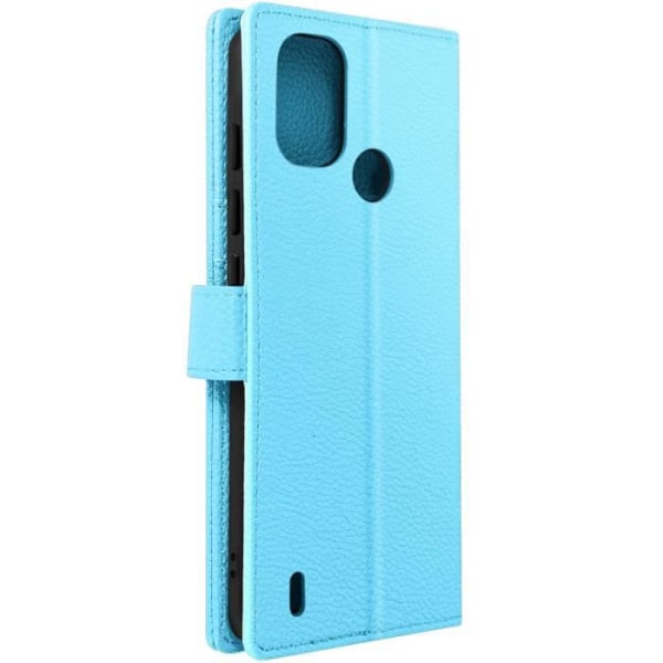 Skal till Nokia C21 Plus videostöd plånbok konstläder Blå Blå