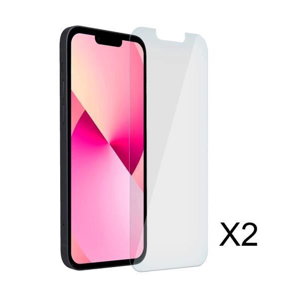 Højkvalitets hærdet glasplade (x2), der beskytter din skærm mod ridser og stød til Apple iPhone 13 mini. Lang
