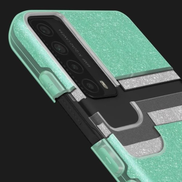 Huawei P smart 2021 Case Glitter Aftagelig Silikone Halvstiv grøn Grøn