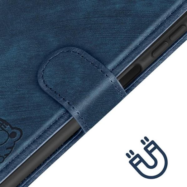 Tiger etui til Samsung A25 5G - AVIZAR - Video Support Wallet - Halvstiv skal - Blå Blå