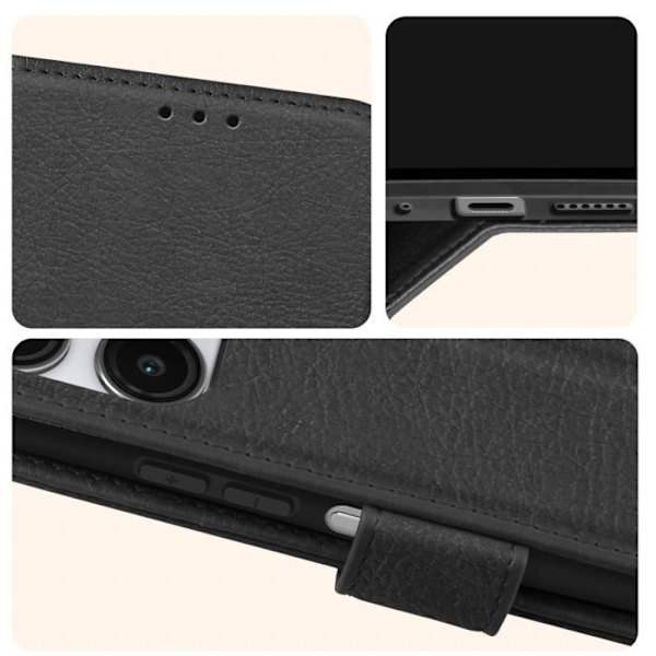 Fodral till Xiaomi Redmi 12 - AVIZAR - Chesterfield - Stativfunktion - Svart Svart