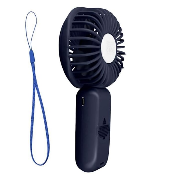 Mini Silent Portable Fan LED Display och integrerad lampa LinQ Night Blue Blå