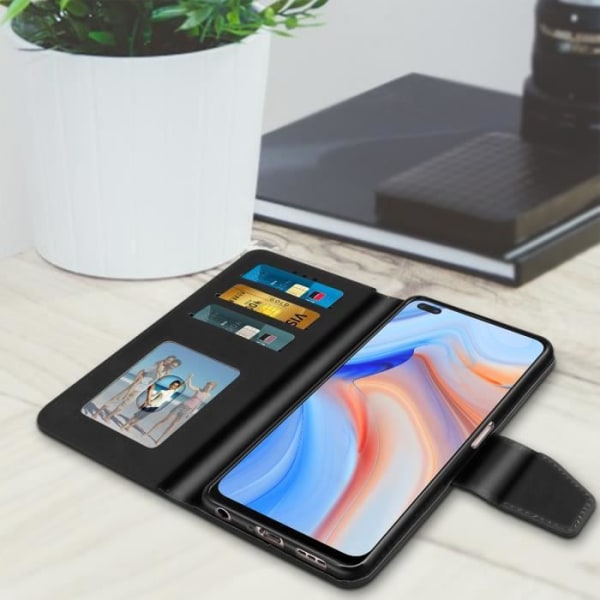 Oppo Reno 4Z Case Folio Lompakkoteline Toiminto Musta Musta Svart