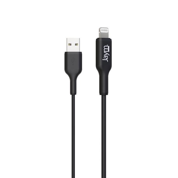 Opladnings- og datasynkroniseringskabel USB til Lightning MFI 2.4A 1M Jaym Sort Svart