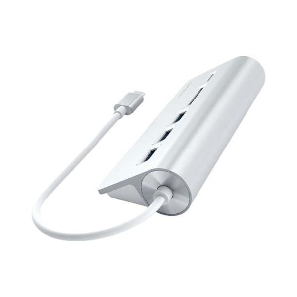 USB C-hubb - Satechi - 5 i 1 - 3 USB 3.0-portar - SD-kortläsare - Borstad aluminium