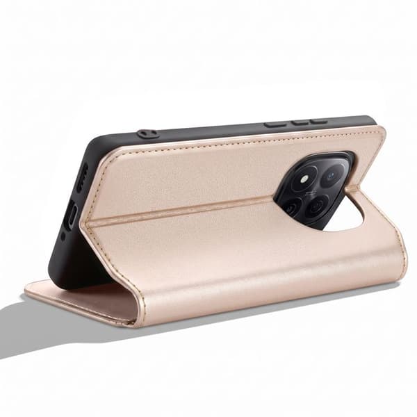 Flip Cover til Redmi Note 14 Pro / 14 Pro Plus Magnetisk Stand Funktion Classic Edition Guld Gul