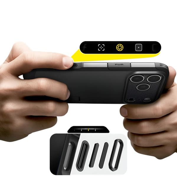 Coque Magsafe - SPIGEN - iPhone 17 Pro - Militærbeskyttelse - Indbygget stødben - Sort Svart