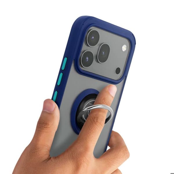Cover til Honor 600 / 600 Pro med ringstøtte og magnetisk fastgørelse i natblå Blå