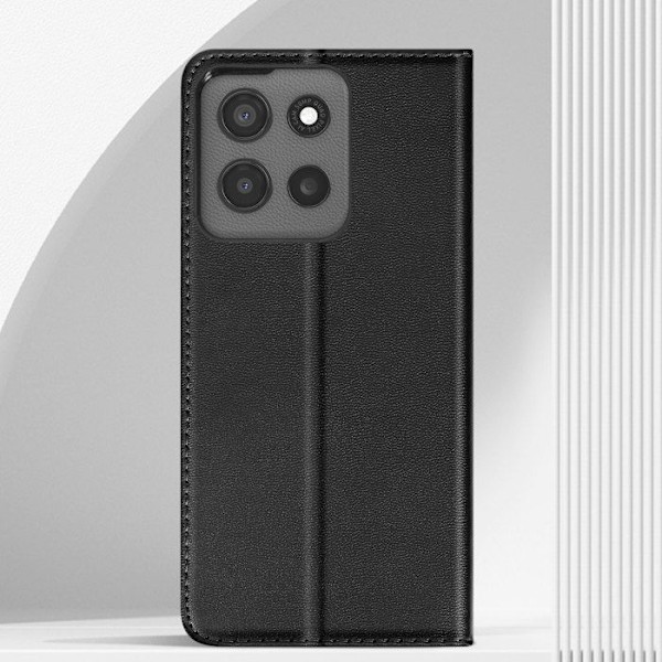 Etui til Motorola Moto G15 / G15 Power Magnetisk Wallet Støtte Sort Svart