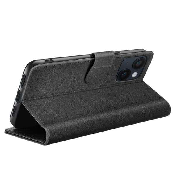 Pungetui - ZANAÉ - iPhone 14 - Vinkelstøtte - Magnetlukning - Sort Svart