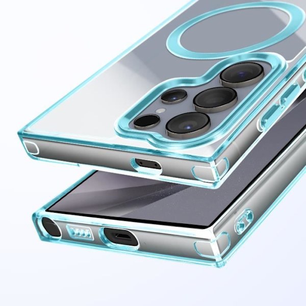 Coque MagSafe för Samsung Galaxy S24 Ultra Bakparti i Blått Glas Blå