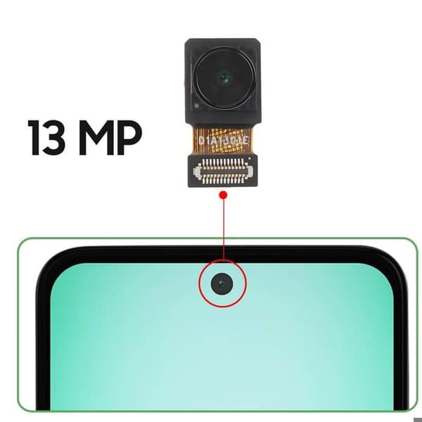 Frontkamera - Xiaomi Redmi 13 - 13MP - Sort - Ny Svart