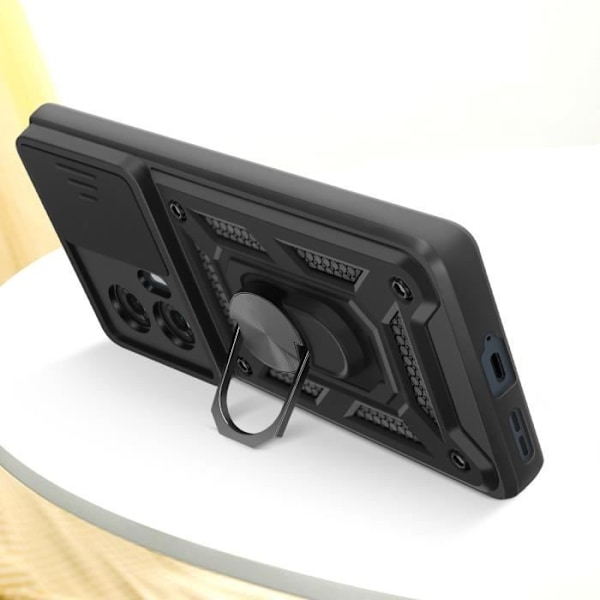 Coque til Motorola Edge 50 Fusion Ring Skydel Kamera Mayaxess Sort Svart