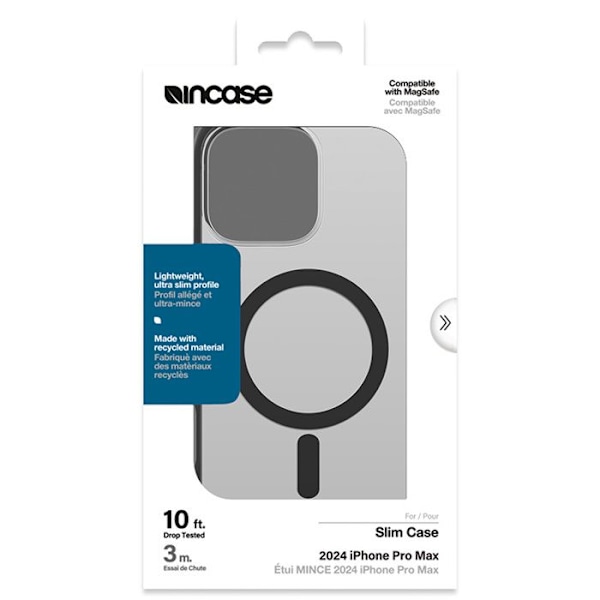Coque iPhone 16 Pro Max - Incase - Slim Case MagSafe - Sort - Semi-hård - Elegant Svart