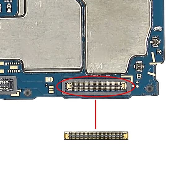 FPC-kontakt LCD-skärm 78 stift för Galaxy A15 5G Guld Gul